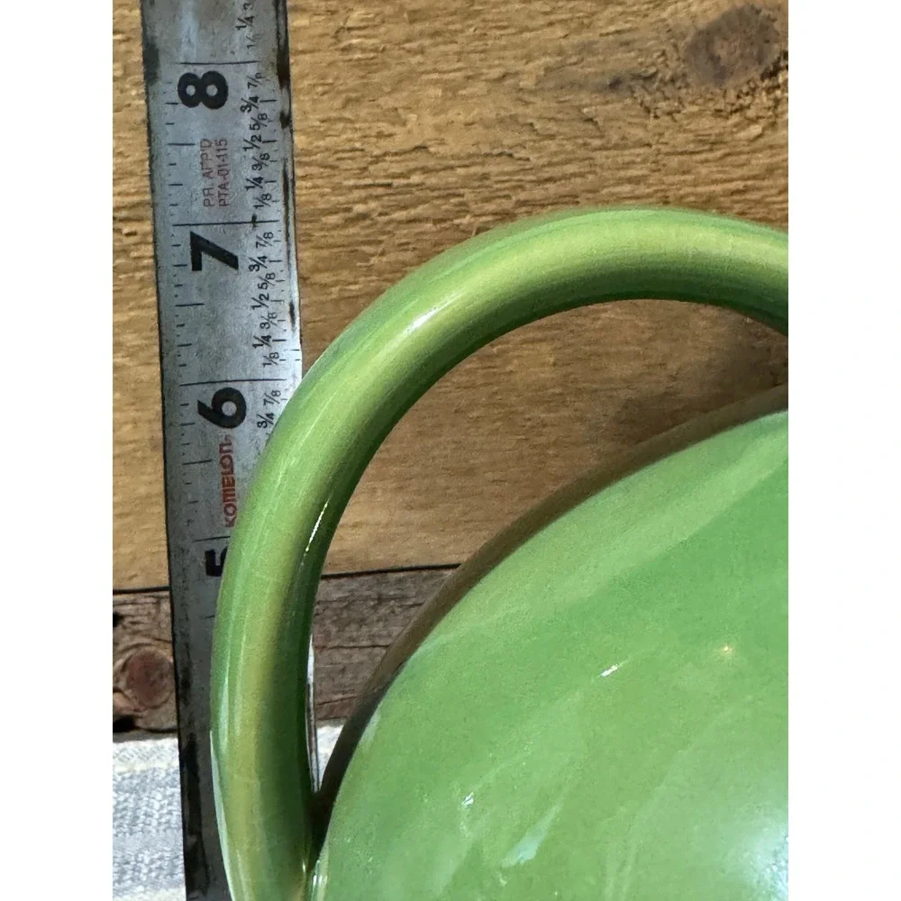 Green Ceramic Pitcher Round Body Classic Kitchen Decor Serving Beverage